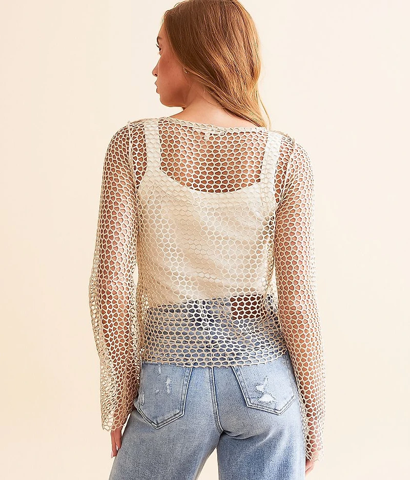 Metallic Fishnet Top