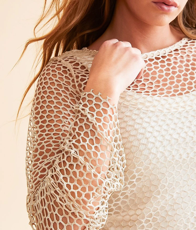 Metallic Fishnet Top