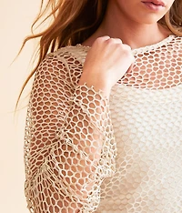 Metallic Fishnet Top