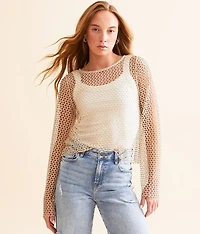 Metallic Fishnet Top