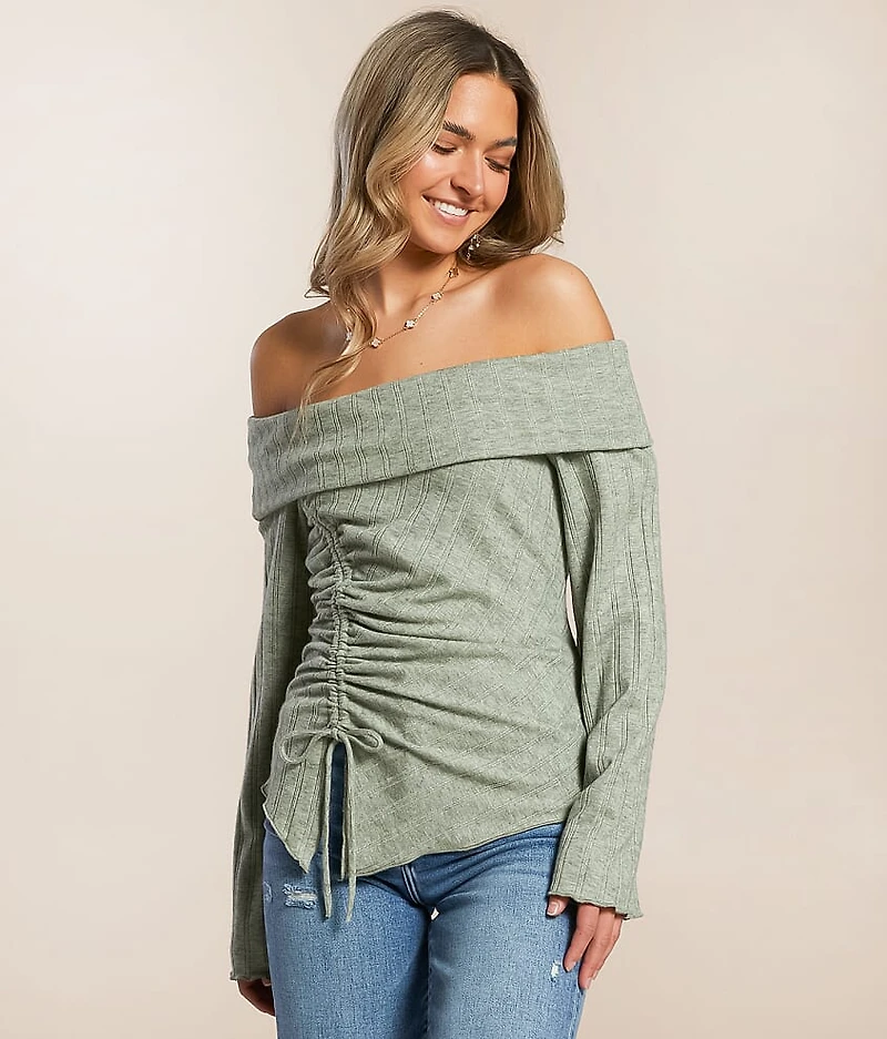 Off The Shoulder Ribbed Top