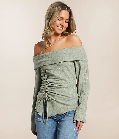 Off The Shoulder Ribbed Top