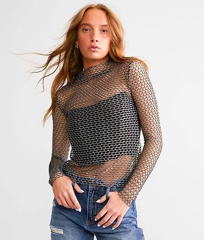 Metallic Netted Top