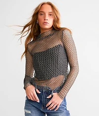 Metallic Netted Top