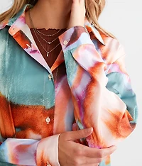 Marble Satin Oversized Blouse