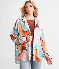 Marble Satin Oversized Blouse