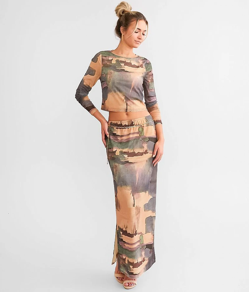 Mesh Midi Skirt