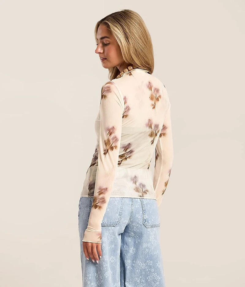 Floral Mesh Top