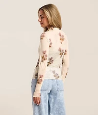 Floral Mesh Top