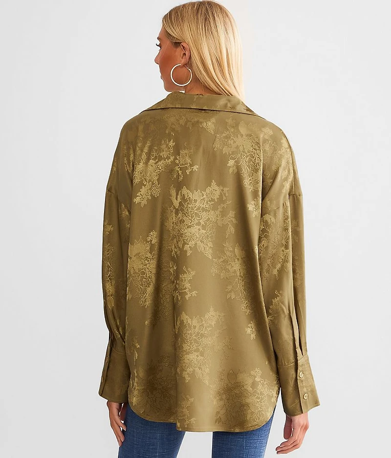 Floral Jacquard Blouse