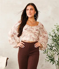 Floral Print Open Back Top