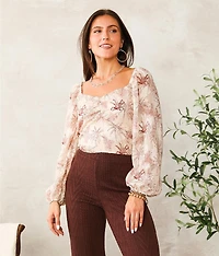 Floral Print Open Back Top