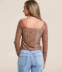 Mesh Split Hem Top