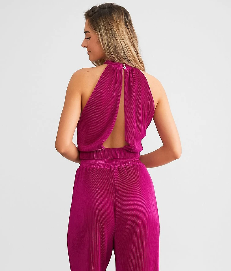 Pleated Halter Tank Top