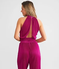 Pleated Halter Tank Top