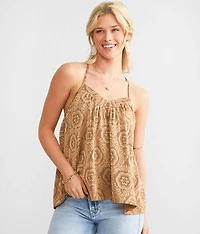 Woven Floral Tank Top