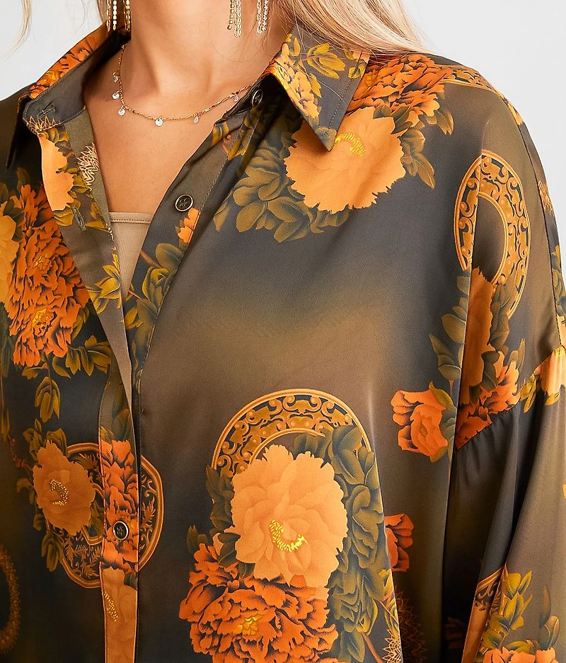Floral Satin Blouse