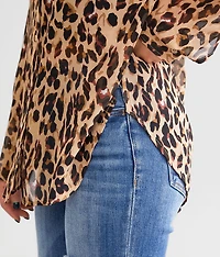 Cheetah Chiffon Blouse