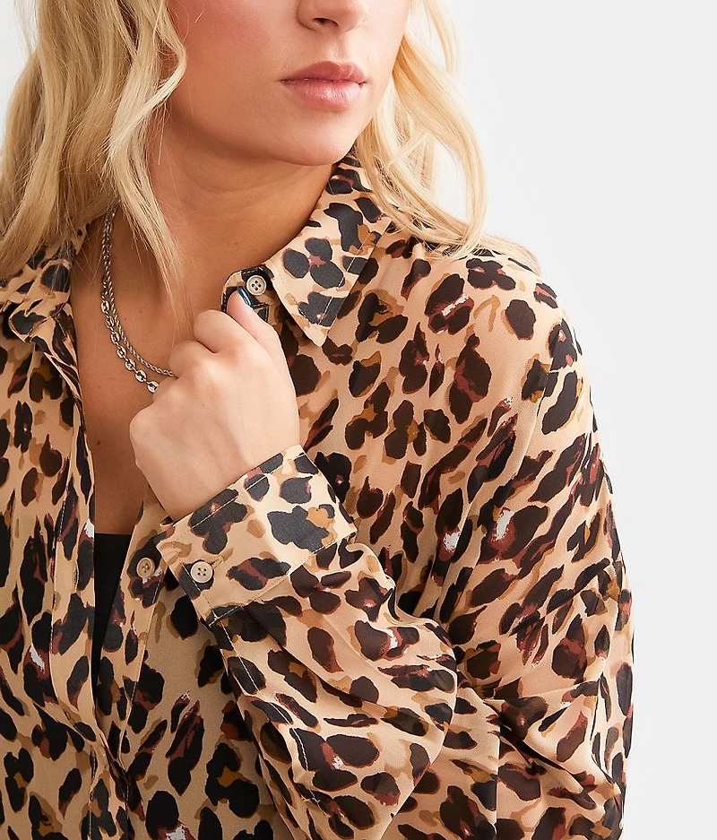 Cheetah Chiffon Blouse
