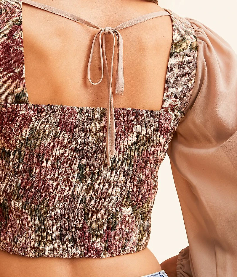 Floral Tapestry Cropped Top