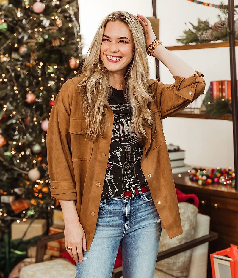 Faux Suede Shacket