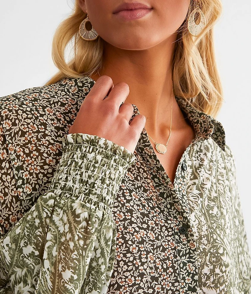 Floral Woven Chiffon Blouse