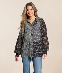 Mixed Floral Chiffon Blouse