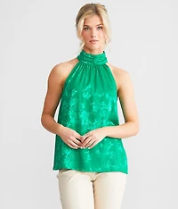 Jacquard High Neck Tank Top