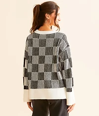 Checker Ribbed Sweater