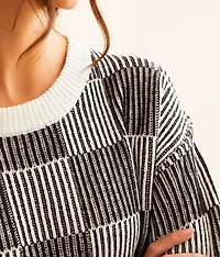 Checker Ribbed Sweater