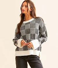 Checker Ribbed Sweater