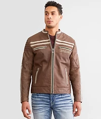American Customs Black Skull Leather Jacket