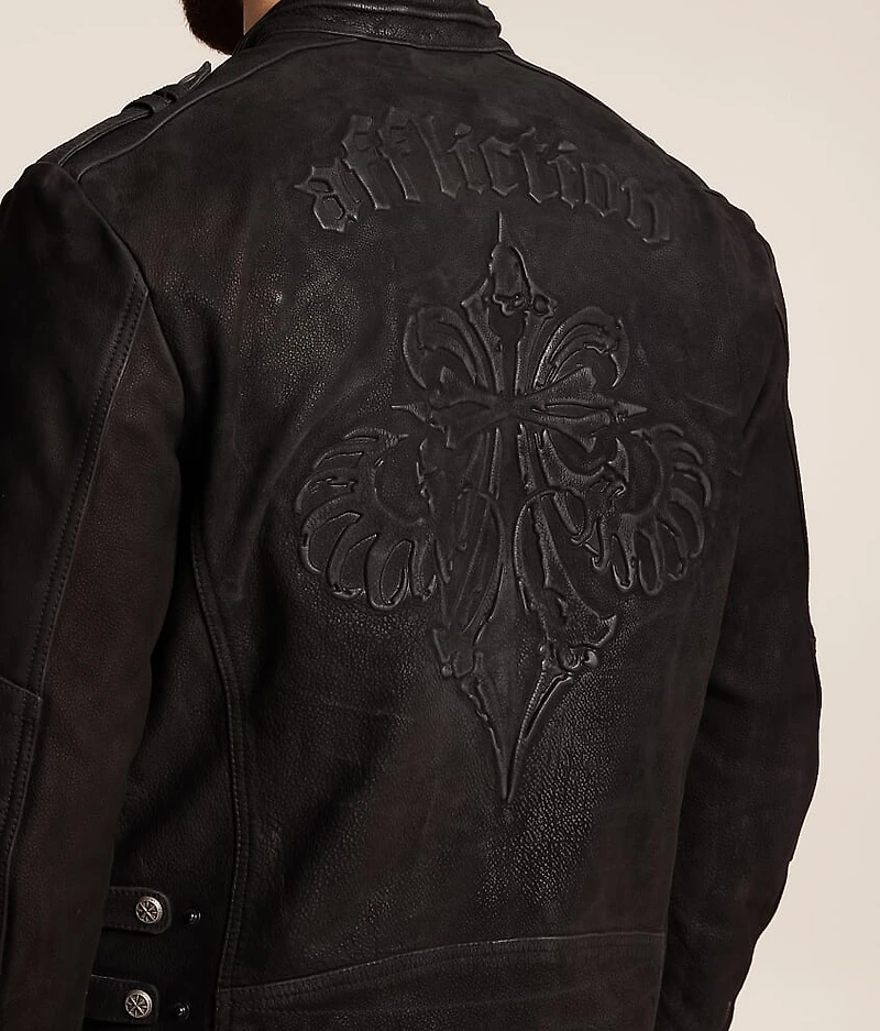 Skeleton Distressed Leather Jacket