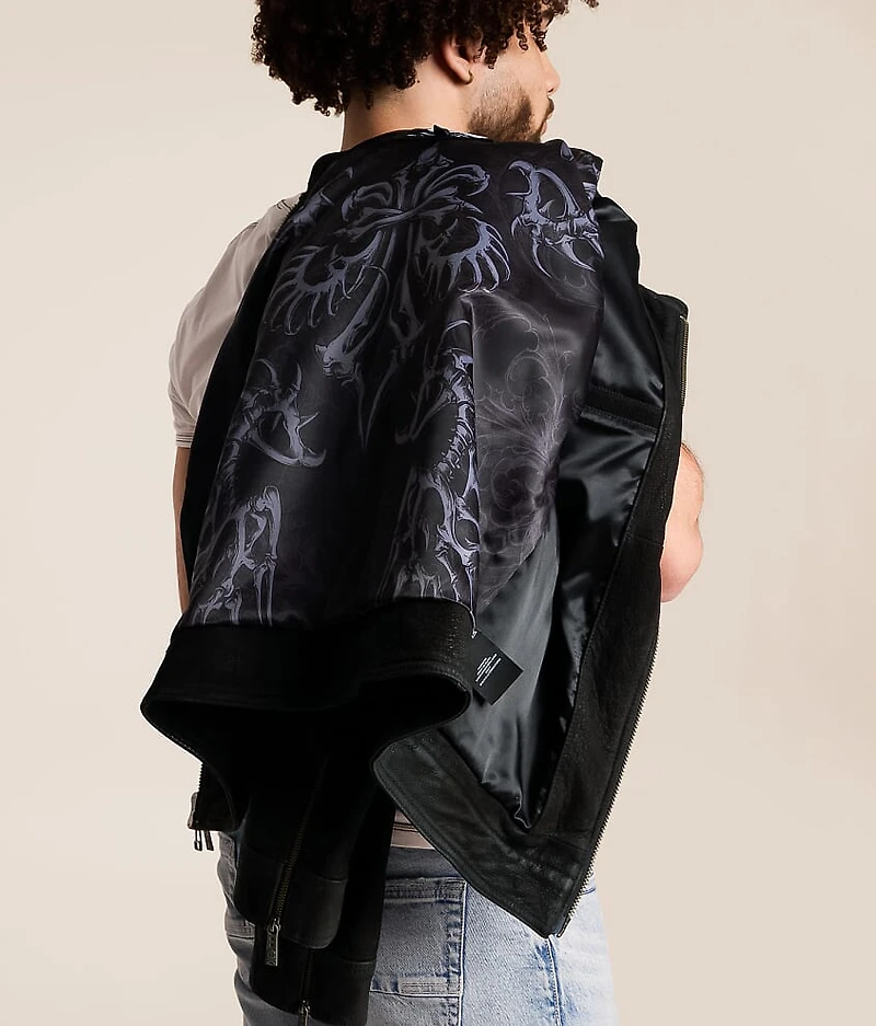 Skeleton Distressed Leather Jacket