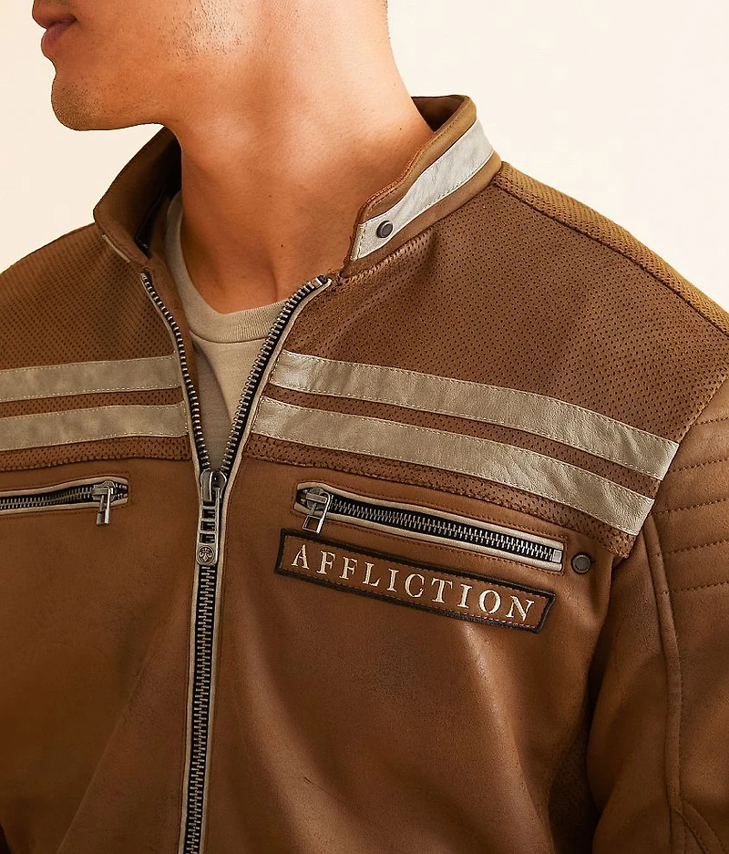 Quickstrike Faux Leather Hooded Jacket