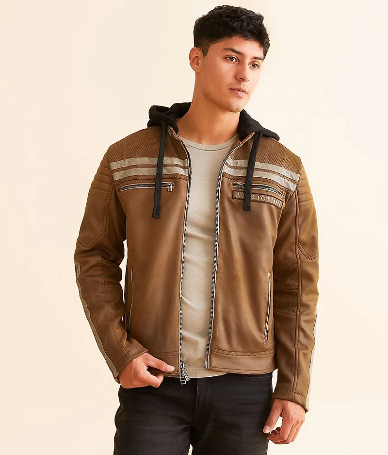 Quickstrike Faux Leather Hooded Jacket