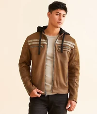 Quickstrike Faux Leather Hooded Jacket