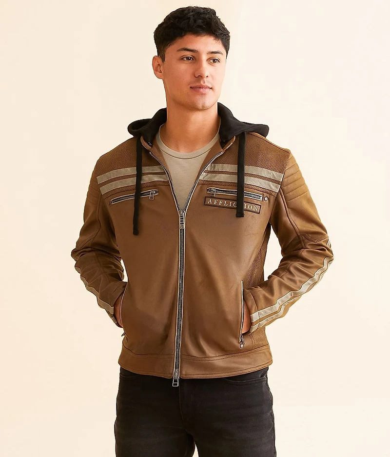Quickstrike Faux Leather Hooded Jacket