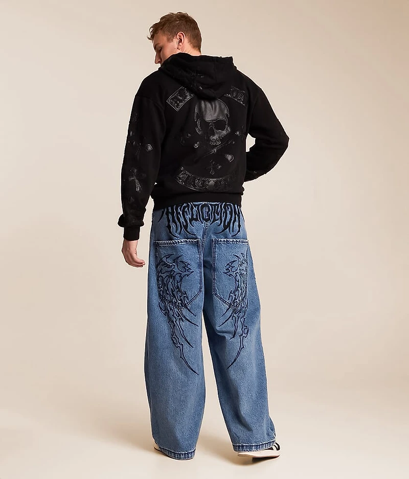 Tribal & Wings Extra Wide Leg Jean