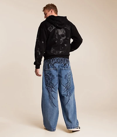 Tribal & Wings Extra Wide Leg Jean