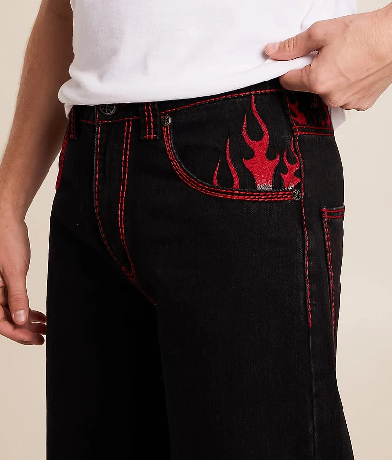 Flameful Faith Extra Wide Leg Jean