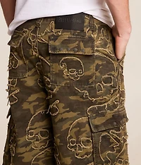 Skull Camo Extra Wide Leg Cargo Jean