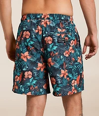 War Flowers Stretch Swim Trunks
