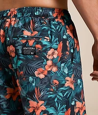 War Flowers Stretch Swim Trunks