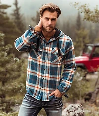 Blue Collar Brave Land Hooded Flannel Shacket