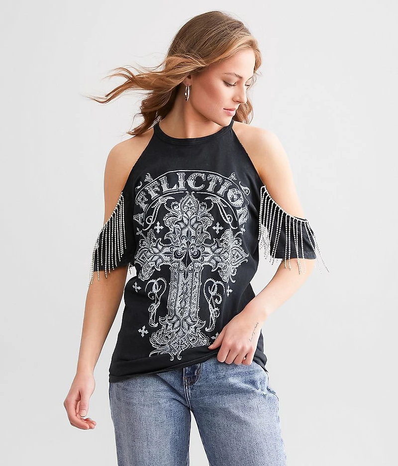 Versailles Rhinestone Fringe T-Shirt