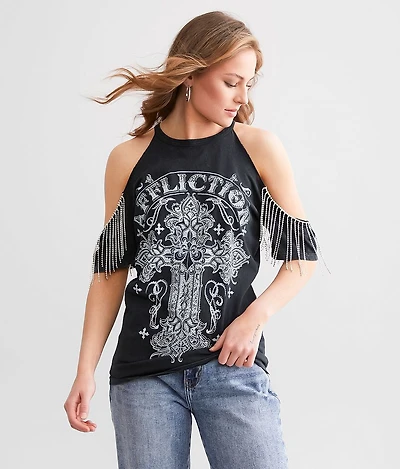 Versailles Rhinestone Fringe T-Shirt