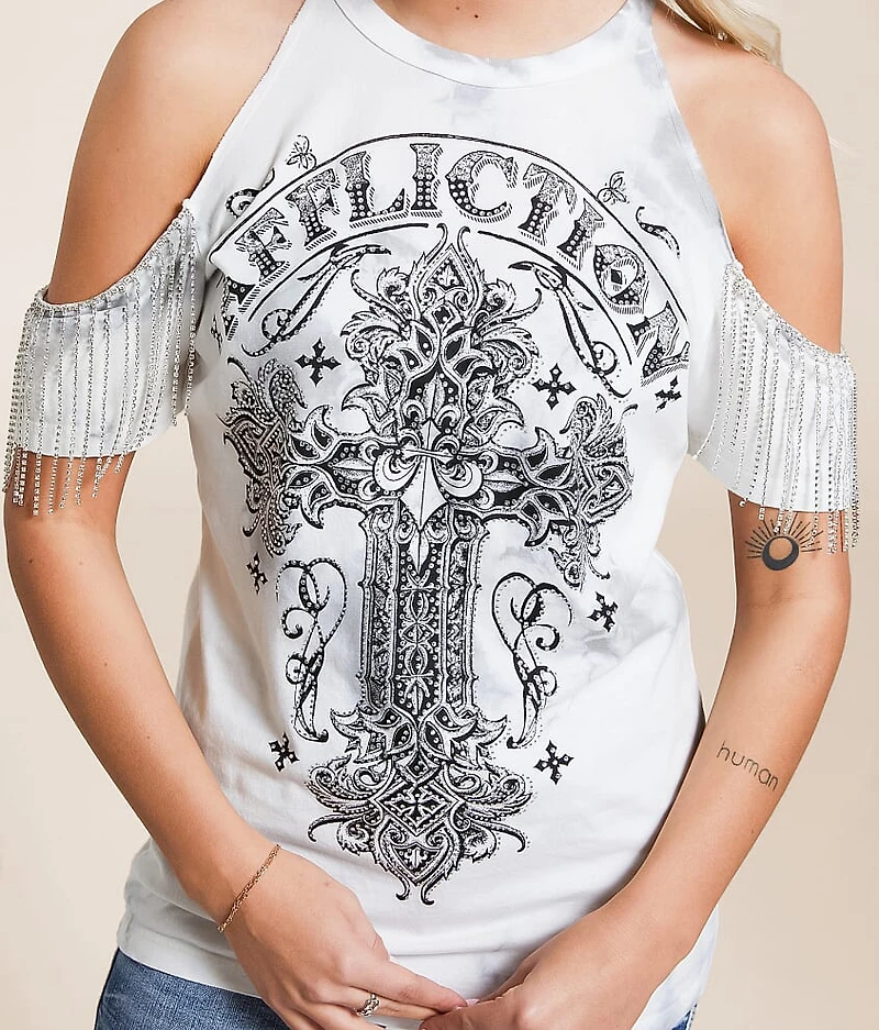 Versailles Rhinestone Fringe T-Shirt