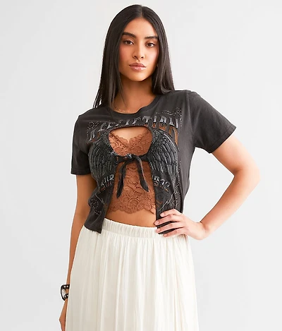 American Customs Rambling Rose Cropped T-Shirt