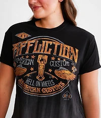 American Customs Grease Stain Fringe T-Shirt
